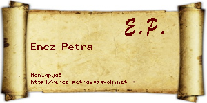 Encz Petra névjegykártya